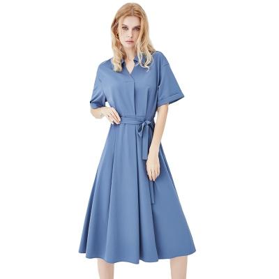 China 2022 high quality office ladies long dress new long dress anti-static clothing career simple dresses for sale