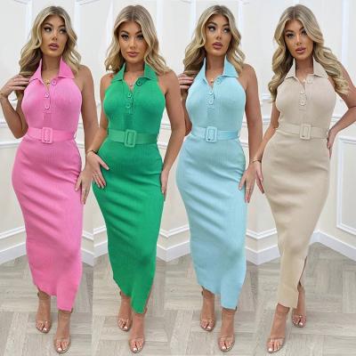 China 2022 new breathable summer vestidos de punto largos nightclub bodycon dresses for women for sale