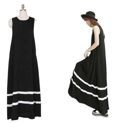 China New Big Size Vietnam Anti-Static Summer Loose Sleeveless Swing Bottoming Plus Size Women's Simple Dresses for sale