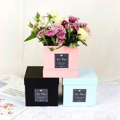 China Hot Sale Recyclable Custom Luxury Flowers Packing Valentine's Day Eternal Life Flower Box Flower Arrangement Square Gift Boxes for sale