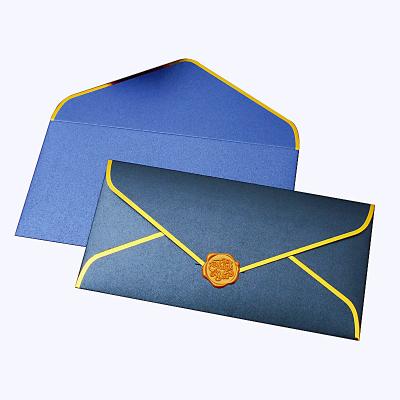 China Customized Recycled Gift Envelope Gold Foiled Hot Stamping Wedding Envelopes for sale