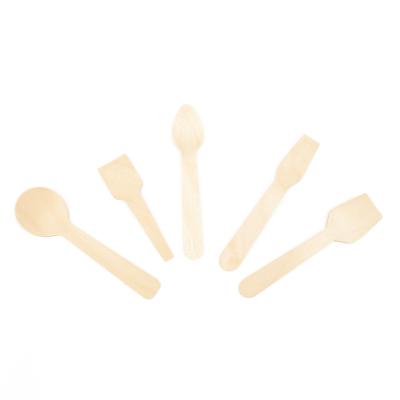 China Small Mini Disposable Square Stick Sustainable Birch Popsicle Wooden Ice Cream Scoop For Sale for sale