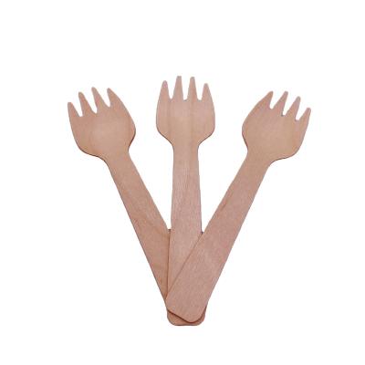 China 105mm Disposable Child Wearing Birch Eco-friendly Disposable Wooden Spork Wholesale for sale