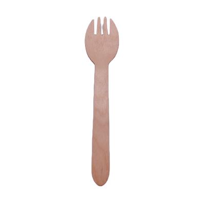 China Eco Friendly Disposable Food Grade Biodegradable 160mm Wooden Cutlery Wooden Spork for sale