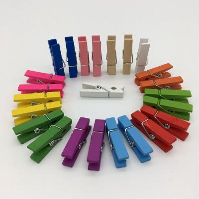 China Eco-Freindly Mini Craft Premium Wooden Decorated Colorful Clips for sale