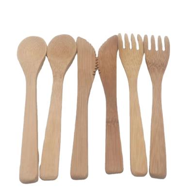 China Disposable Reusable Biodegradable Natural Knife Fork and Bamboo Spoon Spoon for sale