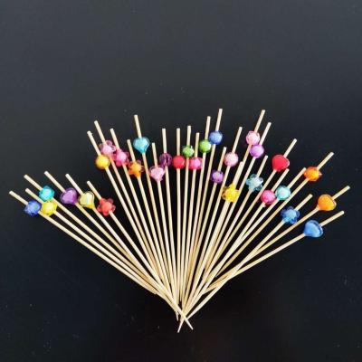 China Thermal Resistance 120mm Party Cupcake Decoration Flexible Bamboo Sticks Disposable Bamboo Skewer Sandwich Stick for sale