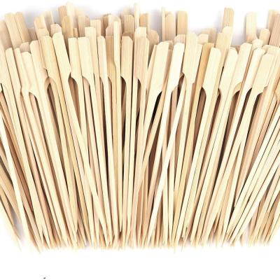 China Eco-Friendly Bamboo Paddle Easily Cleaned Teppo Picks Square BBQ Skewers With Custom Logo For BBQ BBQ Party for sale