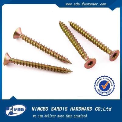 China Carbon Steel SUS304 / SUS316 / SUS410 CSK Head Stock Chipboard Screws for sale