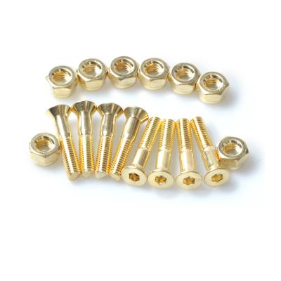 China Material Adult Skateboard Bolts 1 Inch Gold Material Skateboard Volume for sale