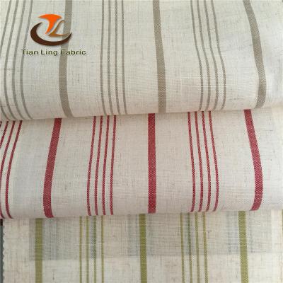 China Stripe Manufacturer Wholesale 100% Pure Linen Tablecloth Fabric for sale