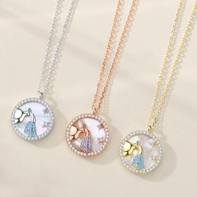 China FASHIONABLE Luxury Tasty 925 Sterling Silver Zodiac Sign Necklaces Diamond Star Sign Necklace Zodiac for Women for sale