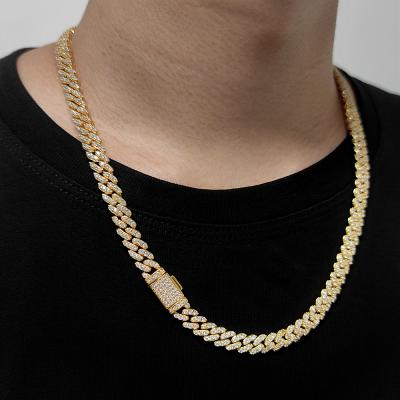 China Hiphop Gold Chain Necklace Women Hip Hop 8mm Diamond Jewelry Cuban Link Necklace Cadenas Mujer for sale