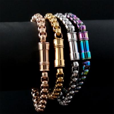 China Wholesale Hiphop Hand Gold Micro Set Simple Ball Bead Chain Bracelet Stainless Steel Chain Link Bracelets for sale