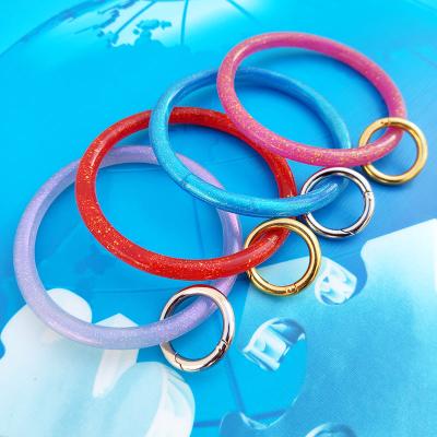 China Original Custom Women Bracelet Key Chain Holder Silicone Silicone Key Chain Ties Bracelet Lanyard for sale