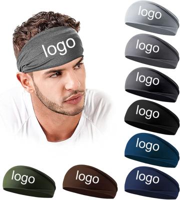 China Custom Logo Hairband Custom Logo Sports Fitness Running Headbands For Men Women Yoga Elastic Basketball Football Outdoor Cycling Headbands Unisex for sale