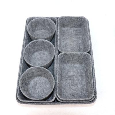 China Sustainable OEM Compressed Polyester Felt Desk Drawer Cart Organizer Trays for sale