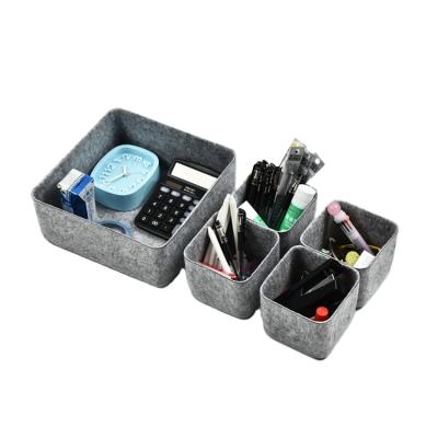 China Felt Viable Expandable Organizer Desk Drawer Table Desk Storage Basket for sale