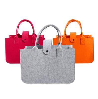 China 2021 fashion manufacturer 1mm wholesale felt fabric handbag ladies felt handbag for sale