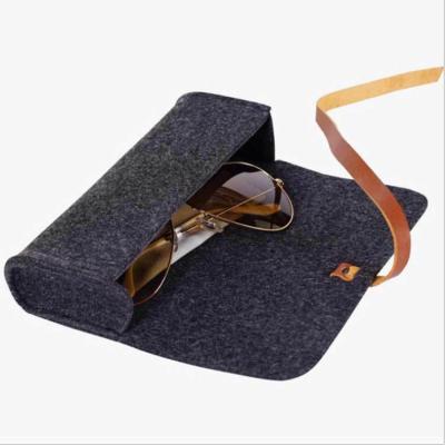 China Fashionable Portable Soft Glasses Sunglasses Case Pouch Bag Custom Folding Felt Pouch Glass Case Sunglasses Cover for sale