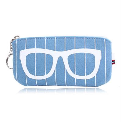 China Custom Eco Soft Felt Cloth Logo Cloth Kids Glass Monocle Sunglass Storage Pouch Filter Frames Glasses Sunglasses Case Pouch Bag for sale