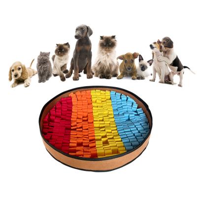 China Travel High Quality Felt Bowl Shaped Pet Feeding Non-Slip Mat Felt Pad Colorful Pet Sniffle Pad for sale