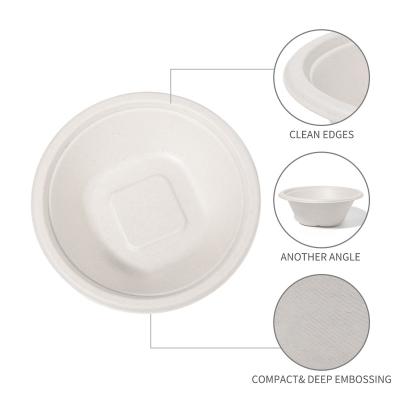 China Bagasse Disposable Biodegradable Compostable Round Bowl Disposable Takeout Paper Salad Bowl for sale