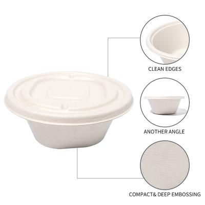 China Disposable Round Meat Packing Food Rolls Biodegradable Food Bowl Takeaway Packaging With Lid for sale