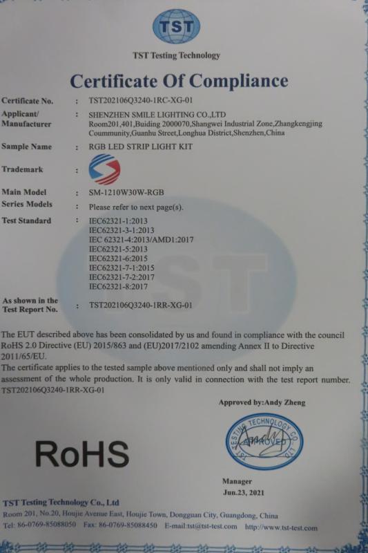 RoHS - Shenzhen Smile Lighting Co., Ltd.