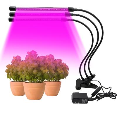 China Seed Starting Light Portable LED Growth Clip USB 5v Three Head Light Blue Red Blue Plant 27W 60LED Fill Light Indoor for sale