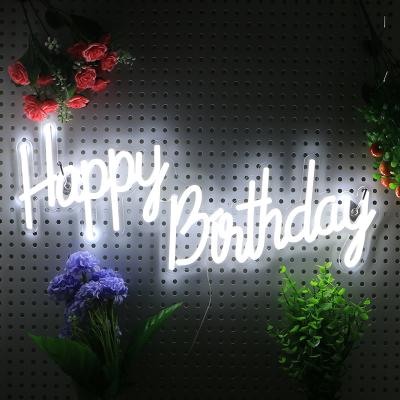 China Custom Acrylic Neon Sign Happy Birthday Wall Hanging Indoor and Outdoor Decoration Home Decor Sign for sale