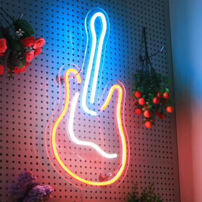 China Custom Indoor and Outdoor Decoration LED Music Guitar Neon Light Neon Sign for Music Club and Party for sale