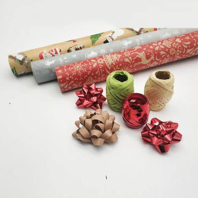 China High Quality Creative Custom Roll Anti-Curl Brown Christmas Wrapping Paper Gift Wrapping Paper For Packaging for sale