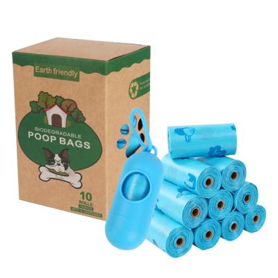 China Sustainable 10 Box Dog Poop Bags Custom Printed Leakproof Biodegradable Poo Bags For Dogs for sale