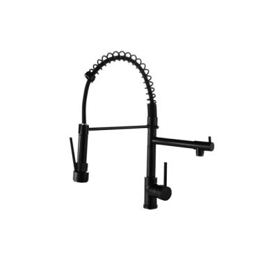 China Amazon Hot Sale Thermostatic Faucets Kitchen Faucet Pull Down Matte Black 2 Function Kitchen Faucets Sprayer for sale