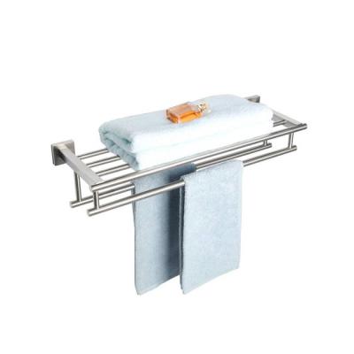 China Fashion Bathroom Set Cheap Stainless Steel Towel Rack Double Layers Towel Rack For Hotel for sale