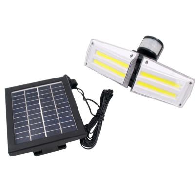 China 80COB LED Induction Lamp Motion Sensor Solar Rainproof Lights Dual Head Solar Powered Outdoor LED Wall Lights Solar LED Wall Light for sale