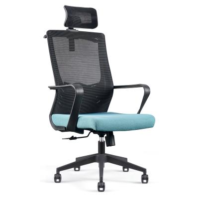 China Adjustable Swivel Wood Back Reclining High Boss Blue (Height) Office Table And Chair With Neck Support for sale