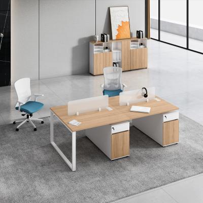 China Fine Workmanship Office Staff Table Furniture 4 Seat Partition Design Modular Office Workstation for sale