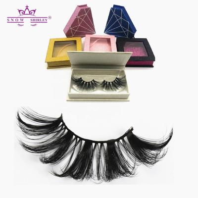 China Feather Packaging Custom Box 25mm Natural Super Soft Fake 3D Mink Eyelashes for sale