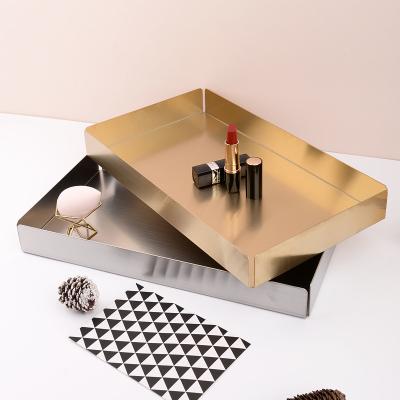 China Viable Round Metal Serving Tray Make Up Perfume Storage Tray Keyboard Tray Under Desk for Table Storage for sale