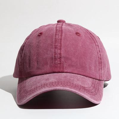 China Wholesale Breathable Unisex Cotton Washed Adjustable Baseball Cap Distressed Vintage Dad Hat Snapback Hat for sale