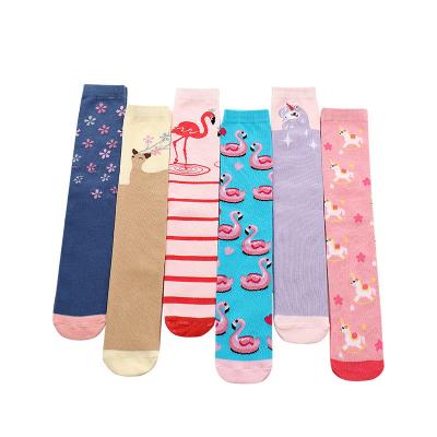 China Girls Breathable Wholesale Cotton Knit Long Tops Unicorn Knee Socks Kids Cute Unicorn Gaiters for sale