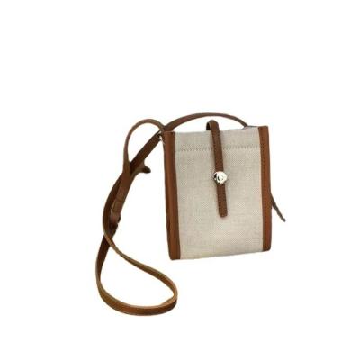 China High Quallity Mini bags match everything street fashion women 2022 new small Korean canvas bag trend slung bucket mobile phone bag for sale