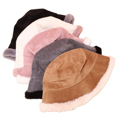 China Corduroy Luxury Fisherman Fashion Winter Hat Harajuku Small Top Hat Thickened Warm Plush Curved Winter Hat for sale