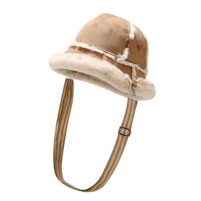 China Fashion winter soft plush thickened creative dual-use bucket warm hat backpack hat for sale