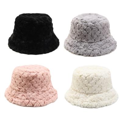 China Wholesale Fashion Winter Hat Solid Knitted Warm Fisherman Hat Fuzzy Bucket Hat for sale