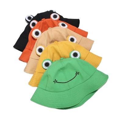 China Cute Parent Fashion Frog Bucket Hat Children's Foldable Parent Child Cartoon Sunshade Sunshade Fisherman Hat for sale