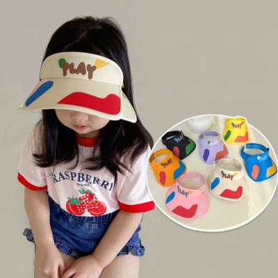 China Image summer big brim cartoon sunshade for boys and girls empty top hat for kids sunscreen hat for sale