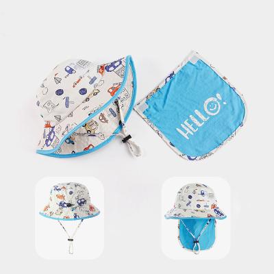 China Wholesale Picture of Children's Sunscreen Fisherman Hat With Rope Sunshade Sunshade Hat Multifunctional Bucket Hat for sale